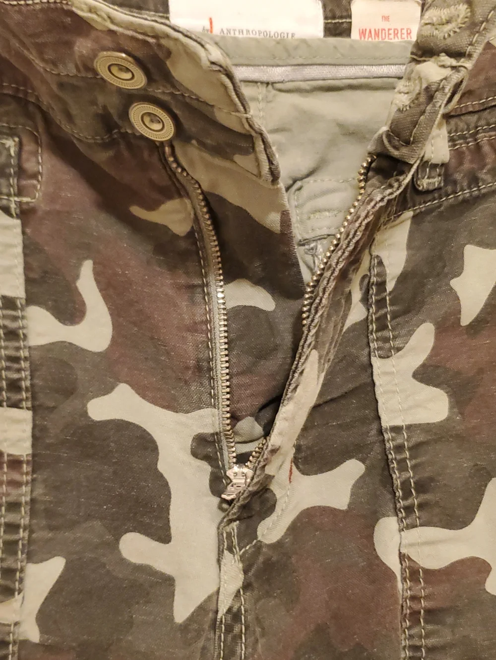 By Anthropologie The Wanderer Camo Print Size 27 Linen Blend
